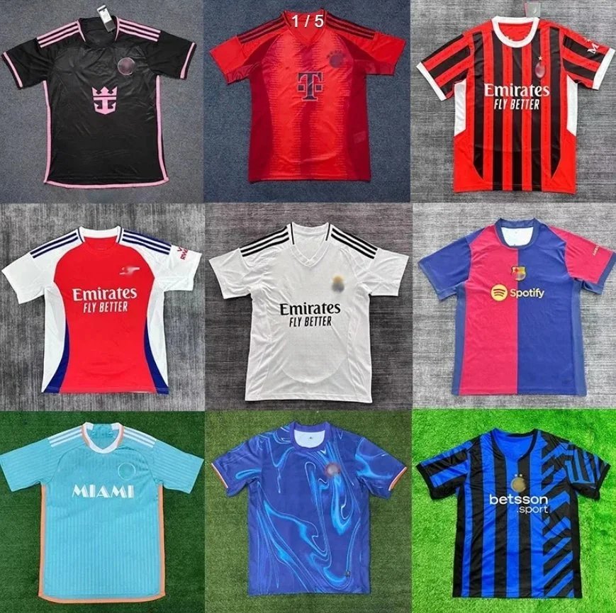 Assorted Football Jerseys in Various Team Colors and Designs