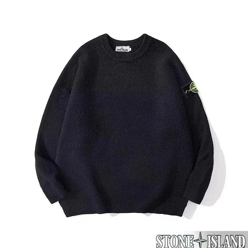 Stone Island Black Round Neck Sweater