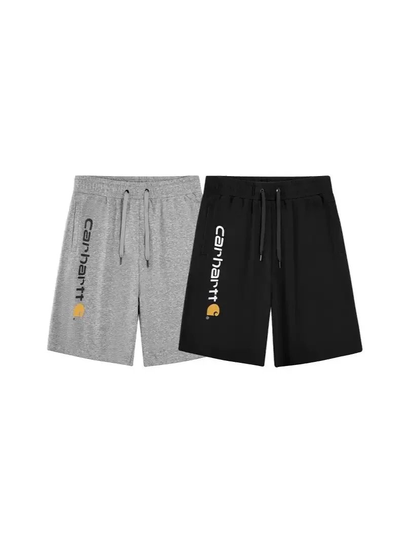 Carhartt Grey and Black Drawstring Shorts