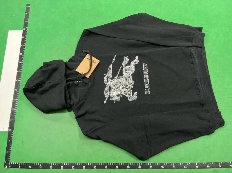 Burberry Hoodies & Sweatshirts Plaid-lined zip-front hooded sweatshirt — 6