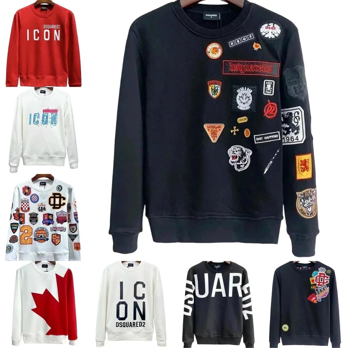 Dsquared2 Black Patchwork Sweatshirt