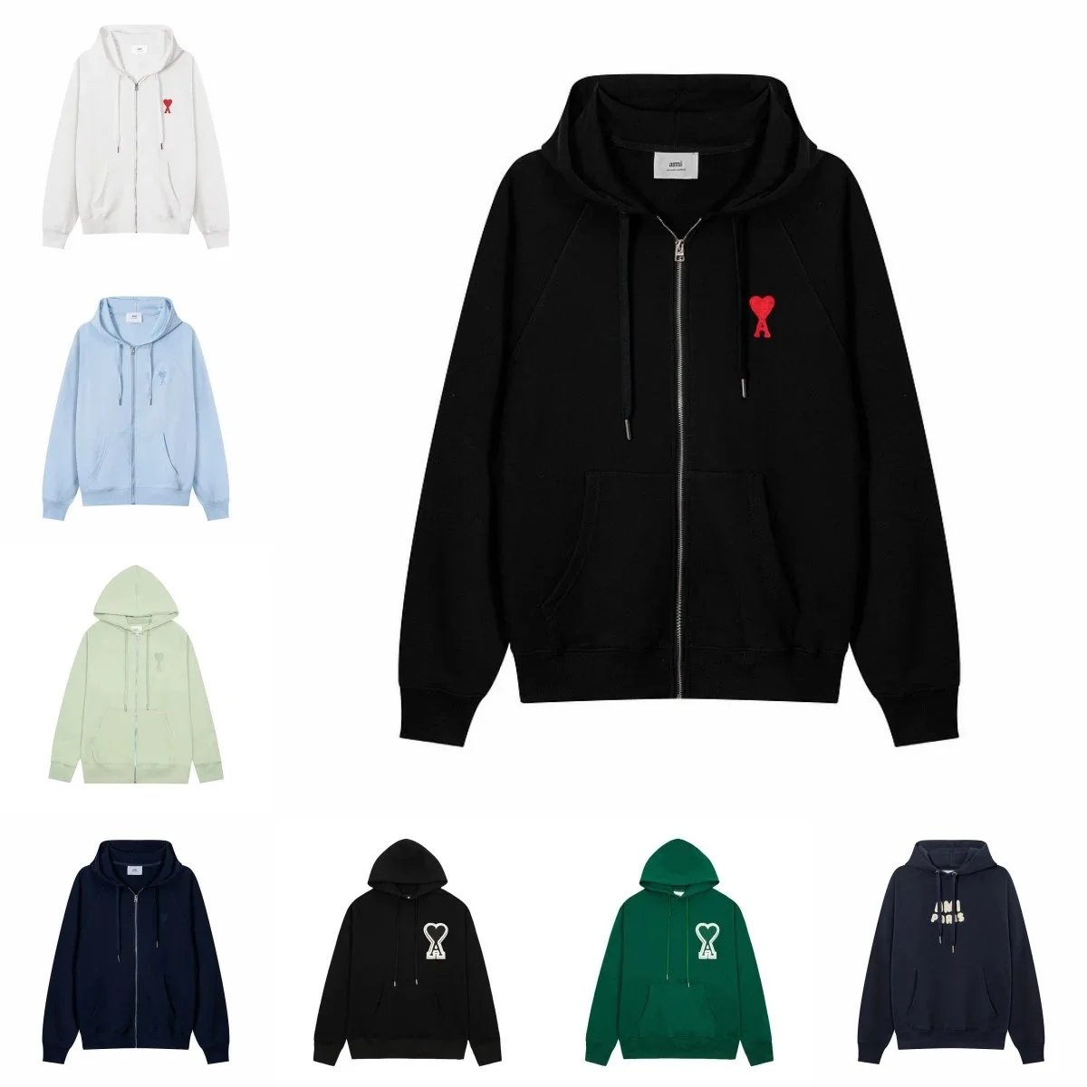 Ami Paris Black Zip-