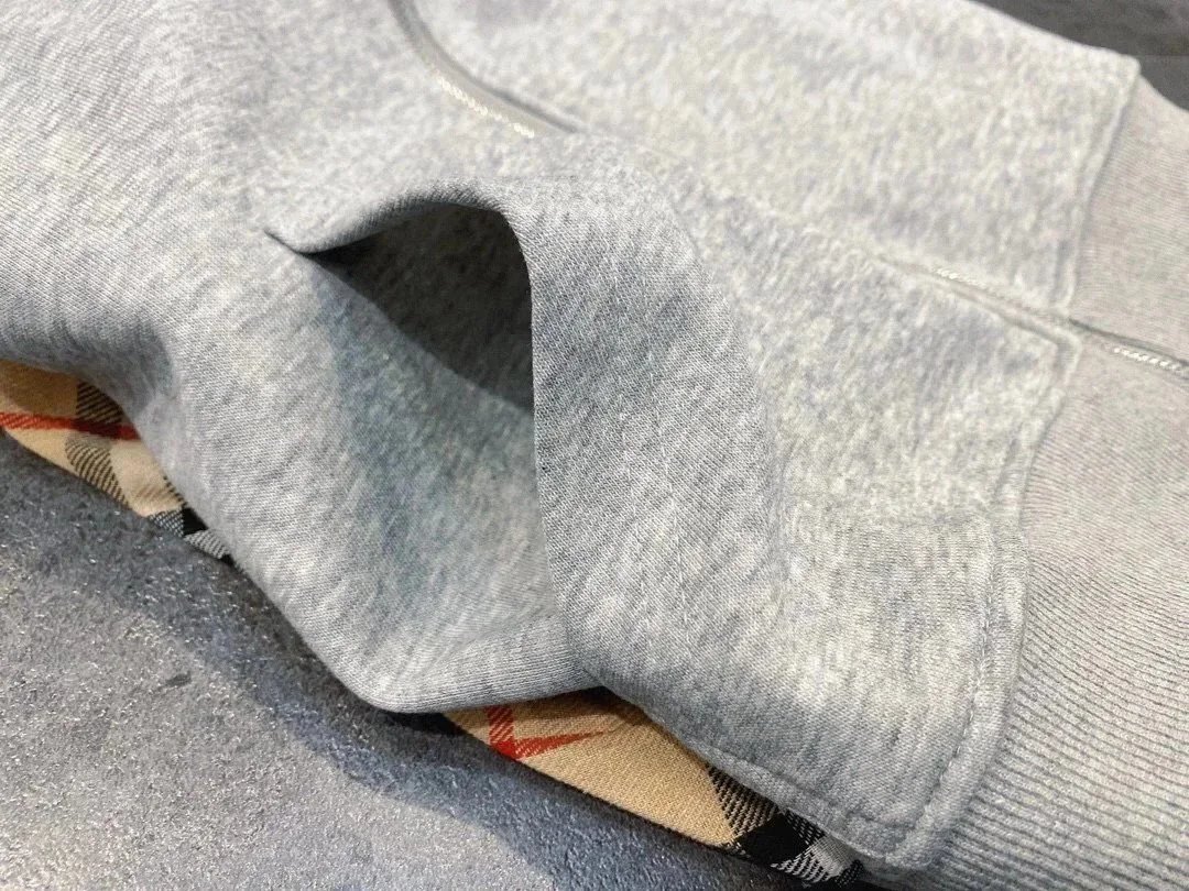 Burberry Hoodies & Sweatshirts Plaid-lined zip-front hooded sweatshirt image 10