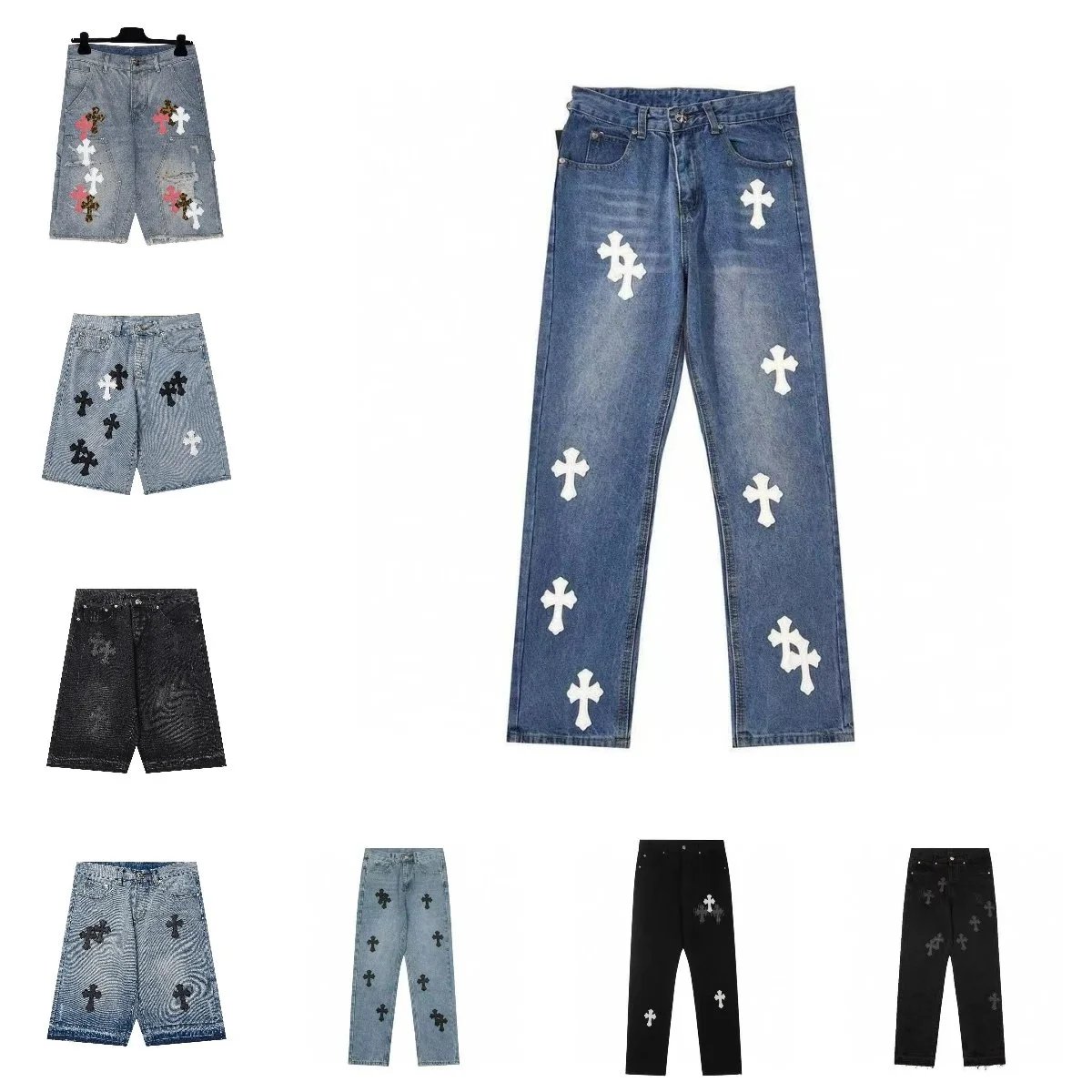 Chrome Hearts Blue Cross Denim Jeans
