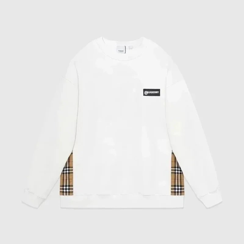 Burberry Hoodies & Sweatshirts Plaid-lined zip-front hooded sweatshirt — 26