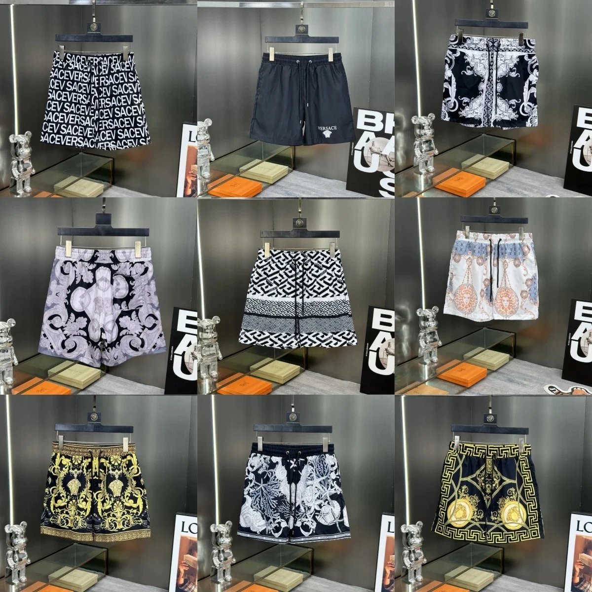 Versace Black Drawstring Shorts