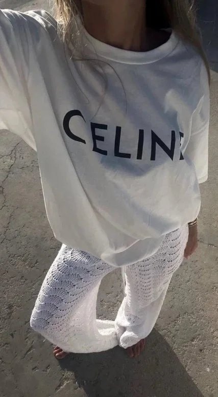 Celine White Oversized T-Shirt