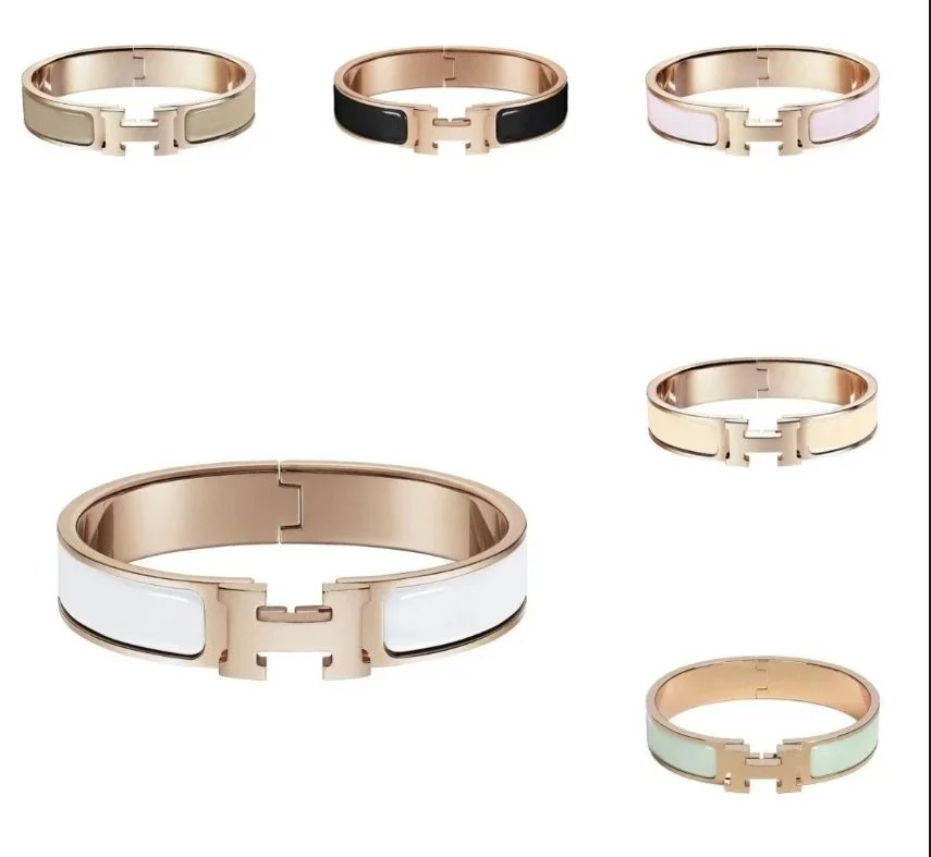 Hermès Rose Gold Enamel Clic Clac Bracelet