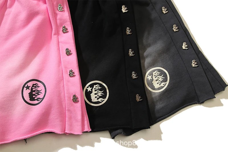 Hellstar Graphic Print White Sport Shorts - 20