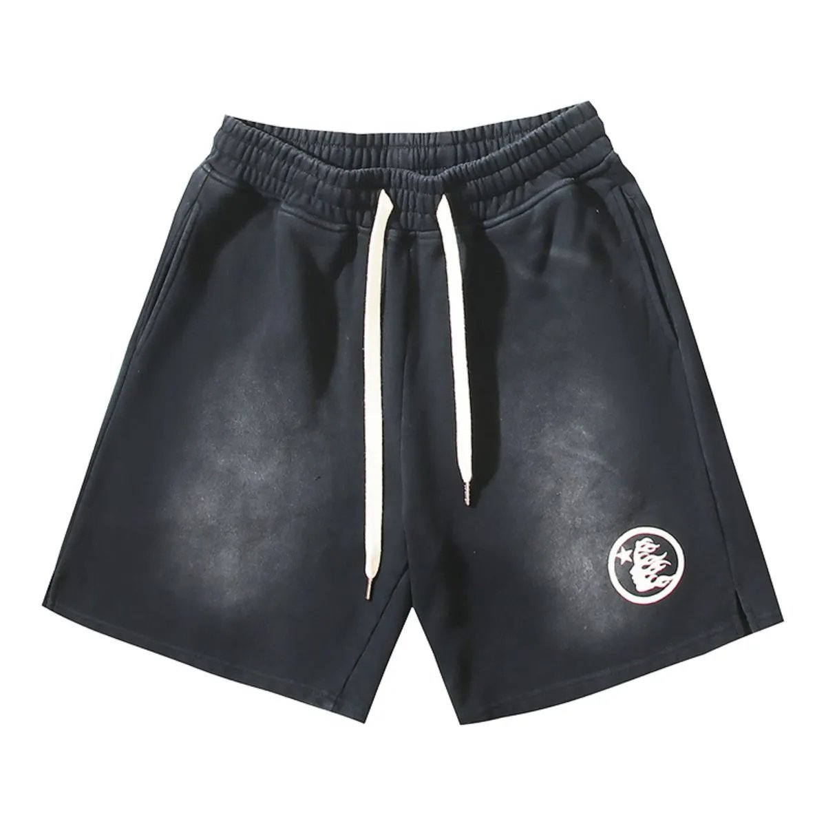 Hellstar Graphic Print White Sport Shorts - 19