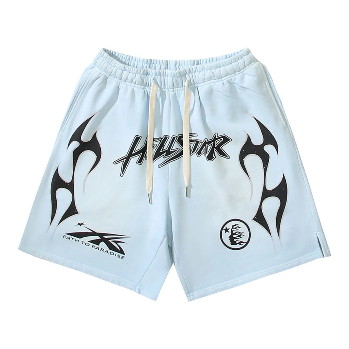 Hellstar Graphic Print White Sport Shorts - 14