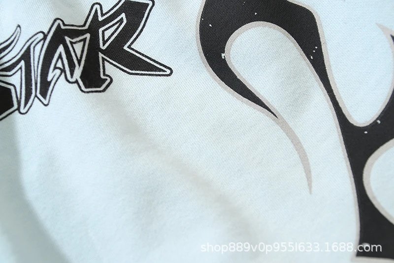 Hellstar Graphic Print White Sport Shorts - 43