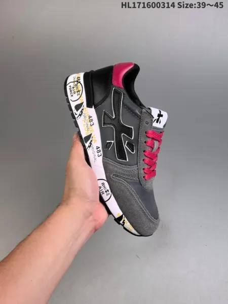Off-White x Nike Air Force 1 '483' Gray Red White Sneakers - 6