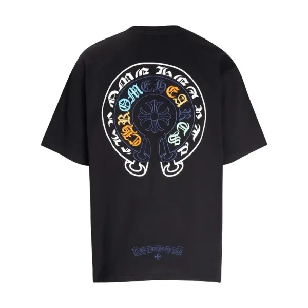 Chrome Hearts Circle Logo Embroidered Black T-Shirt - 1
