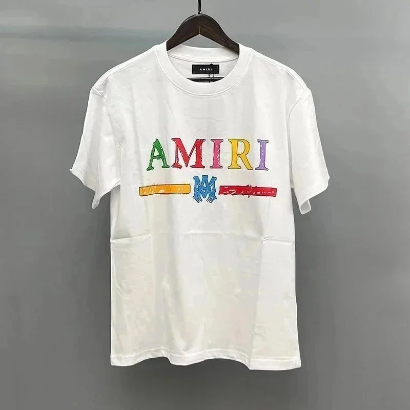 AMIRI T-Shirts Oversized graphic crew-neck T-shirt — White colored letters