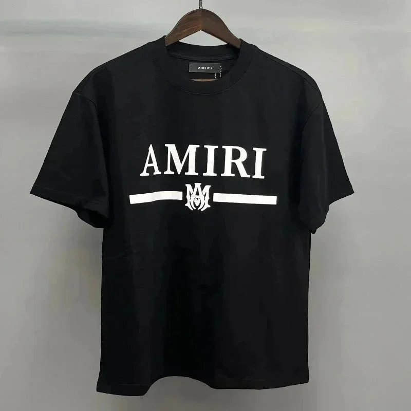 AMIRI T-Shirts Oversized graphic crew-neck T-shirt — Black and white letter graphic