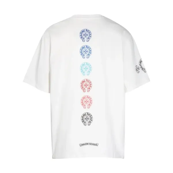 Chrome Hearts Six Logo Vertical Print White T-Shirt - 1