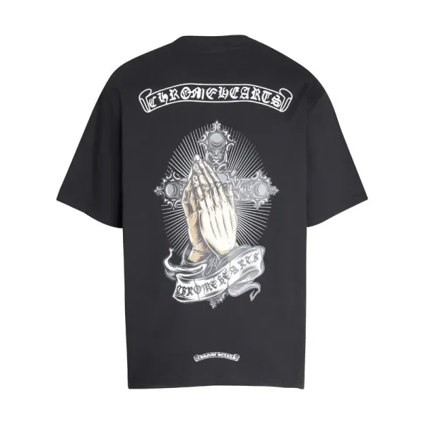 Chrome Hearts Praying Hands Black T-Shirt - 1