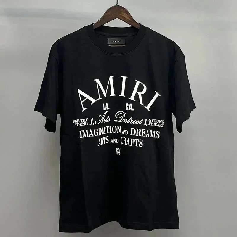 AMIRI T-Shirts Oversized graphic crew-neck T-shirt — Black and white image