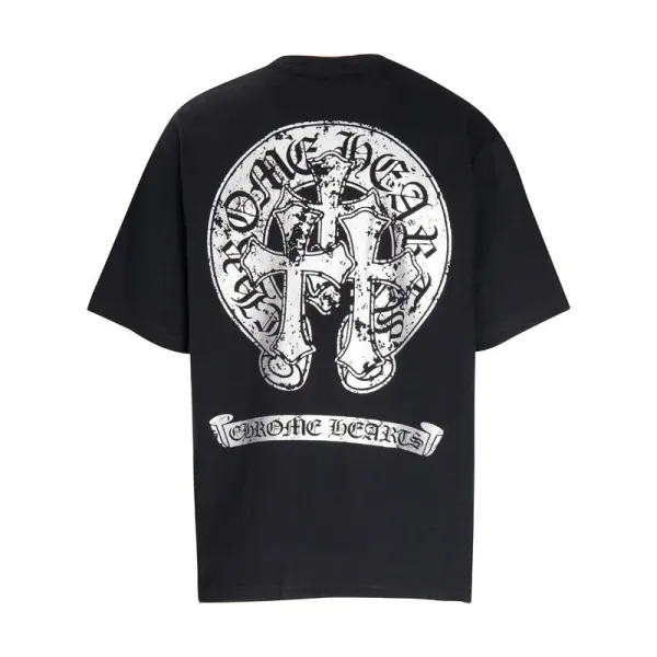 Chrome Hearts Dripping Logo Black T-Shirt - 6