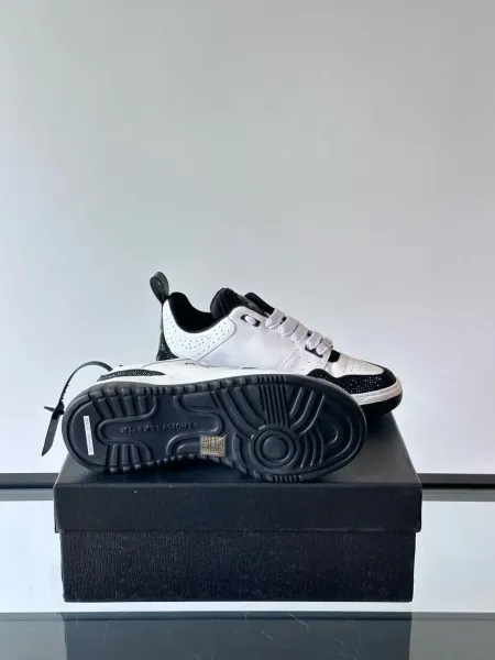 Philipp Plein PP Diamond-Embellished White and Navy Sneakers - 41