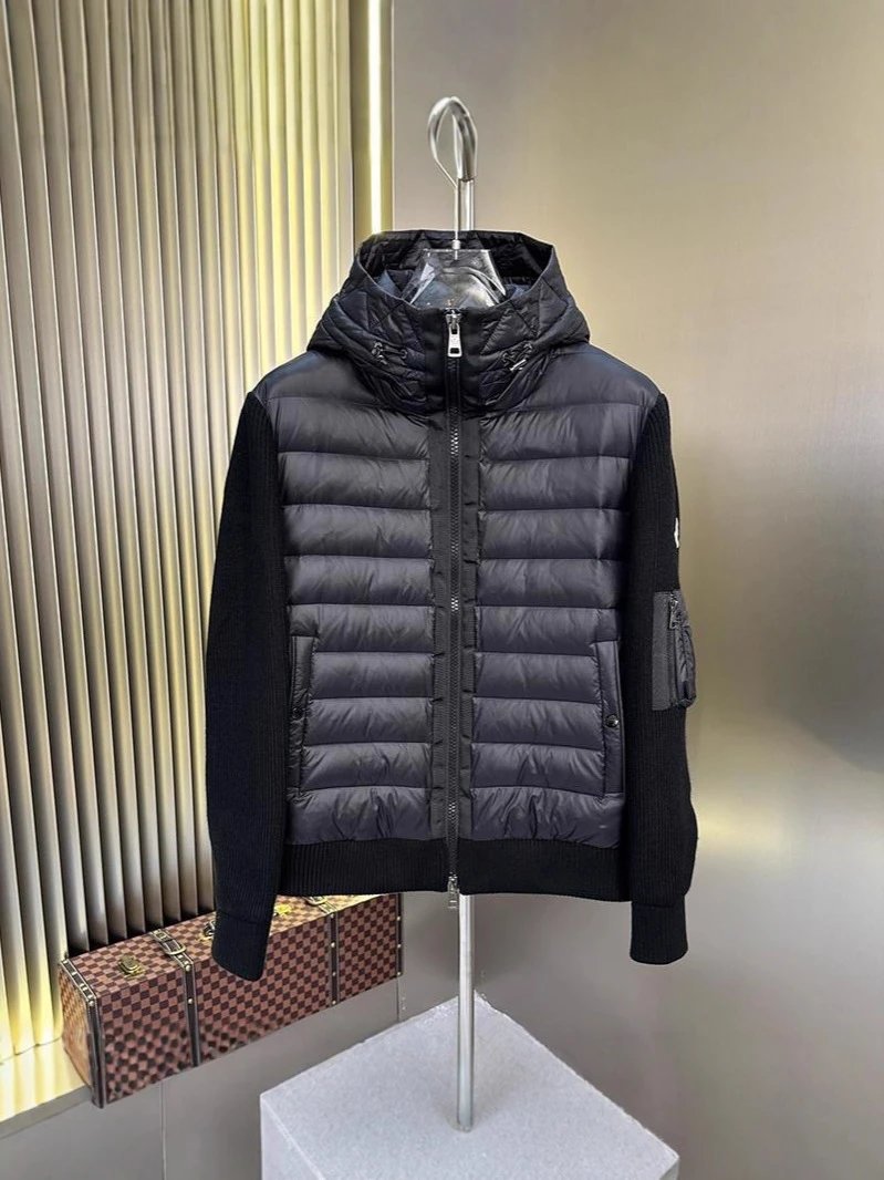青少年时尚连帽拼接针织袖羽绒服 50绒子保暖外套冬季款 3