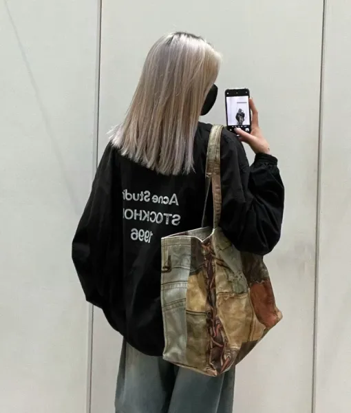 Acne Studios Stockholm 1996 Windbreaker Jacket Black and Beige Outerwear.windbreaker - 3