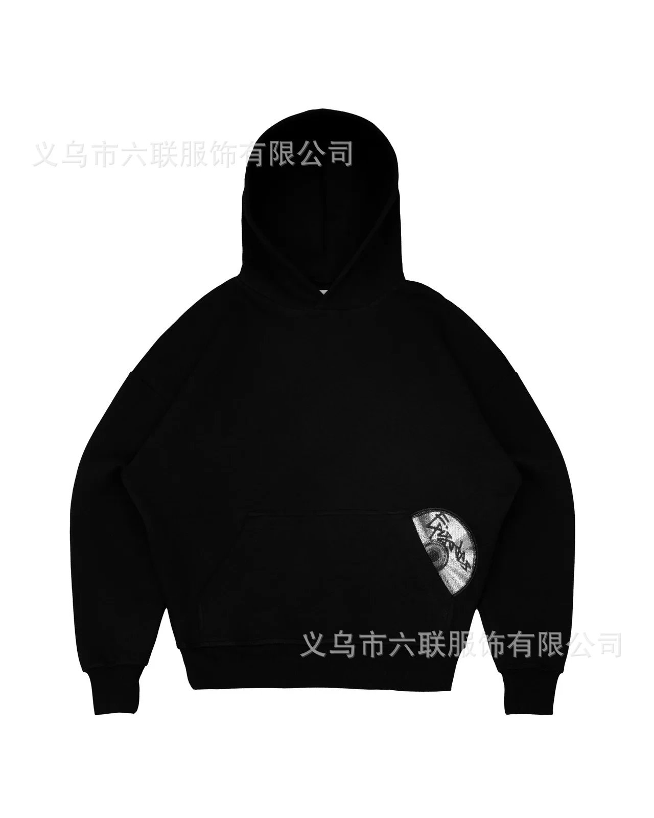 Black hooded sweatshirt