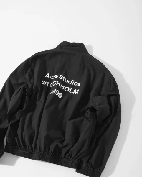 Acne Studios Stockholm 1996 Windbreaker Jacket Black and Beige Outerwear.windbreaker - 15