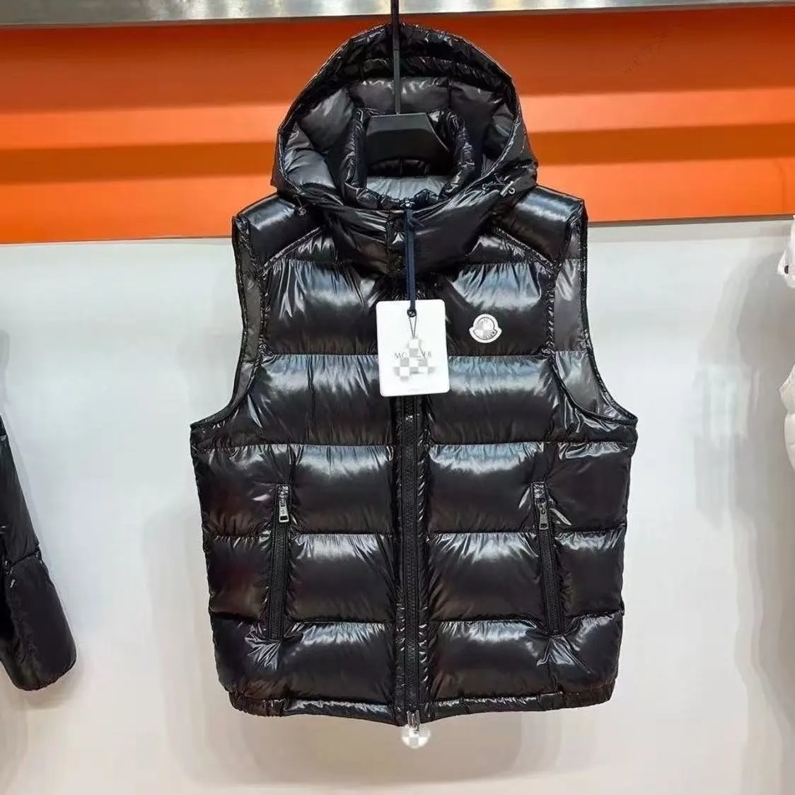 Mengjia Same Style Color Block NFC Cotton Jacket Detachable Hooded Vest Unisex Couple Winter Vest