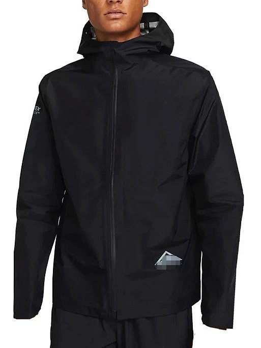 Solid Color Zip-Up Side Pocket Loose Casual Hooded Black Windbreaker Jacket Coat