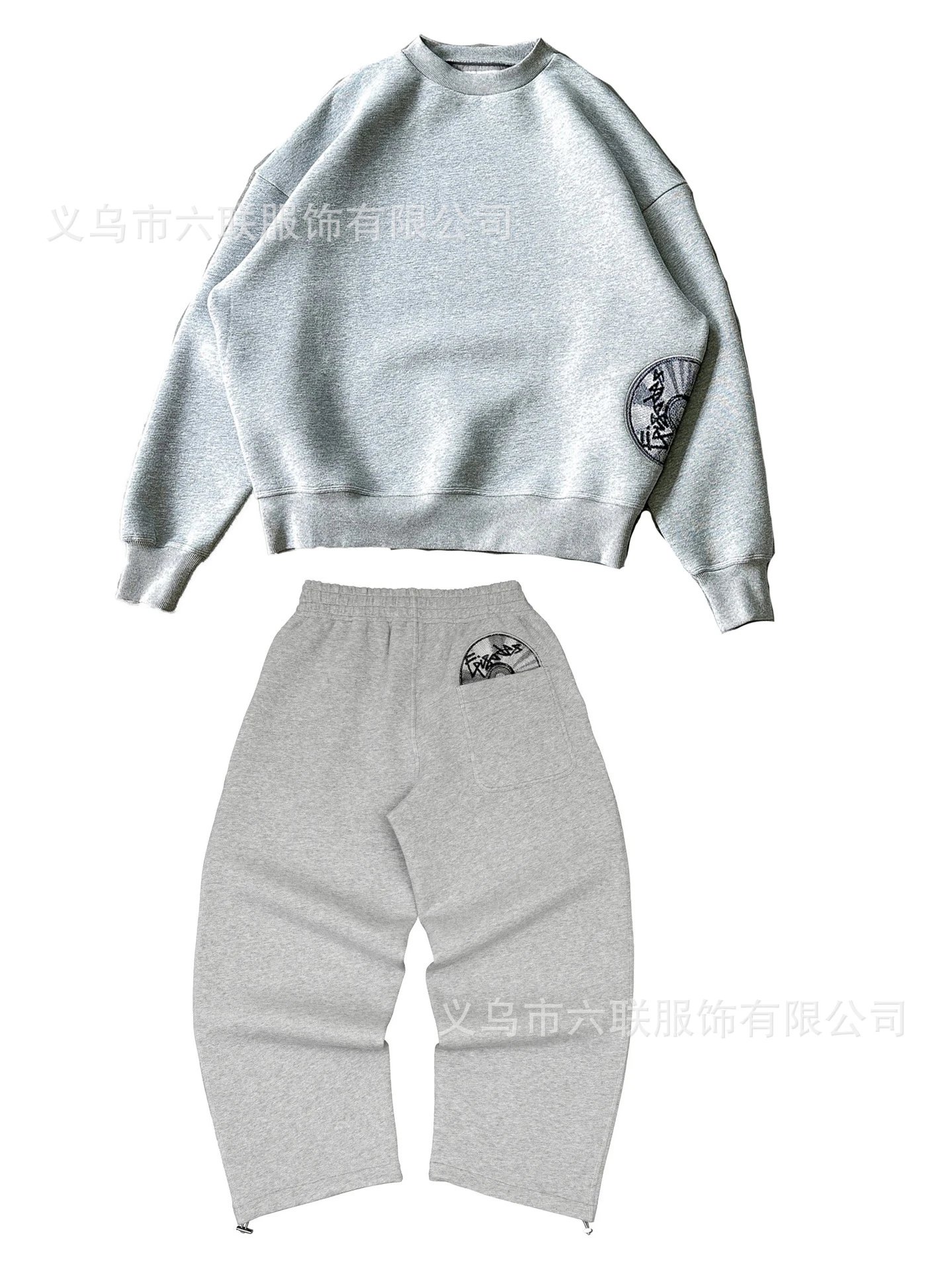 Grey round neck set
