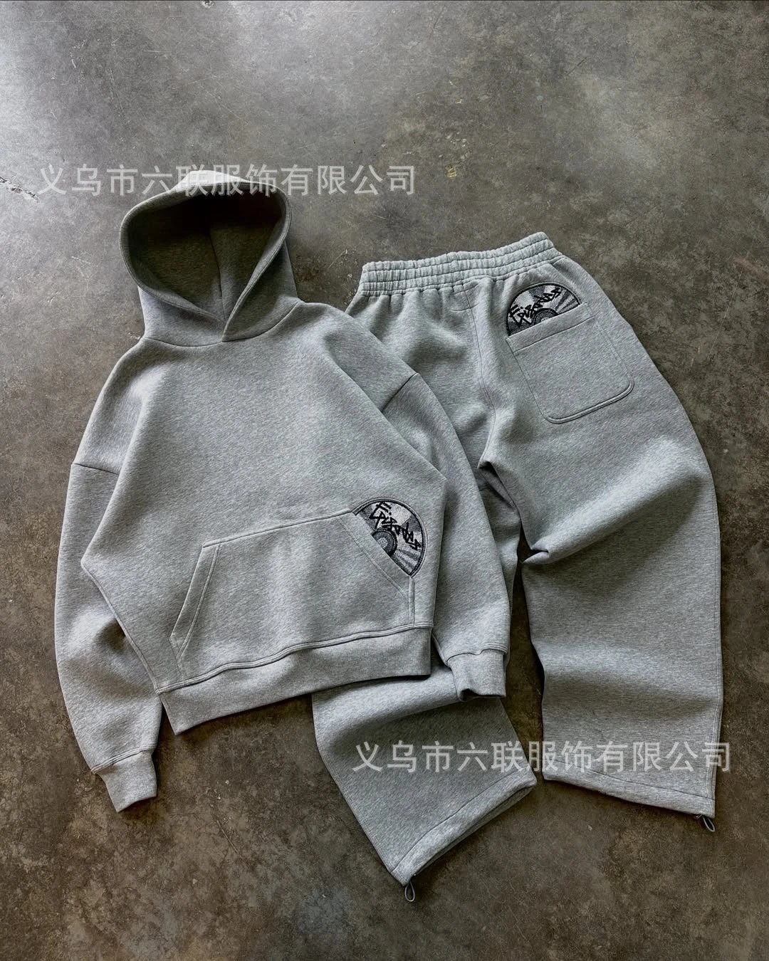 Grey hooded suit