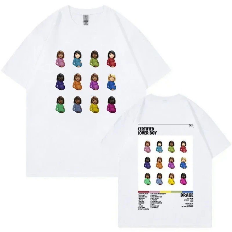 Drake Certified Lover Boy T-shirt Emoji Graphic White