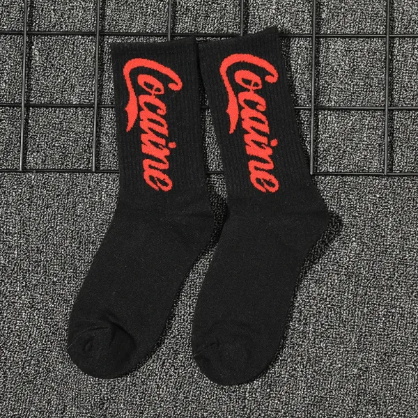 Design Cocaine Logo Socks Black - 1