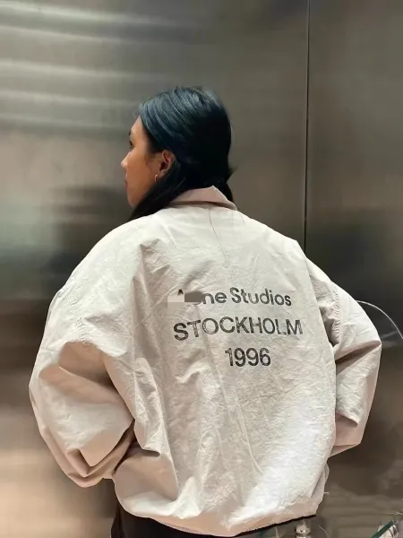 Acne Studios Stockholm 1996 Windbreaker Jacket Black and Beige Outerwear.windbreaker - 10