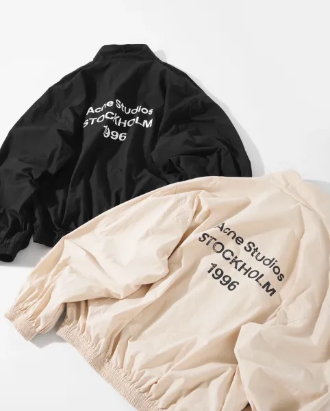 Acne Studios Stockholm 1996 Windbreaker Jacket Black and Beige Outerwear.windbreaker - 11