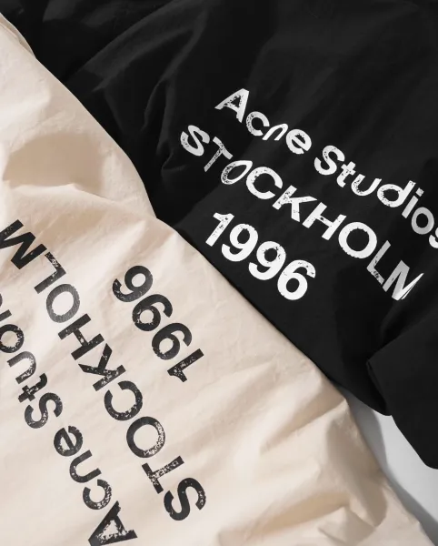 Acne Studios Stockholm 1996 Windbreaker Jacket Black and Beige Outerwear.windbreaker - 16