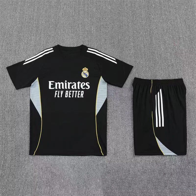 Unbranded Matching Sets Short-Sleeve Football Training Kit — 2526 Real Madrid black