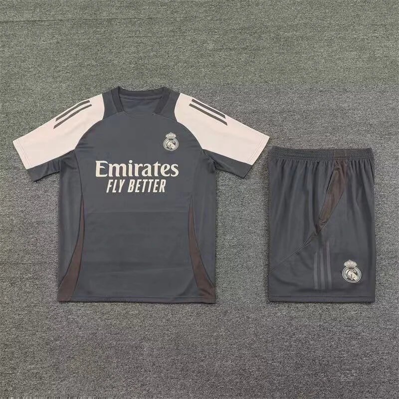 Unbranded Matching Sets Short-Sleeve Football Training Kit — 2425 Real Madrid dark gray