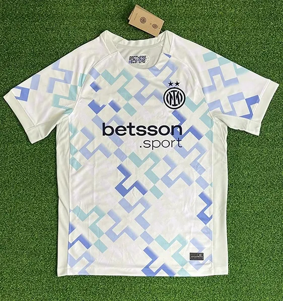 Inter Milan 2023-24 Third Jersey White Blue Geometric Pattern Jersey - 1