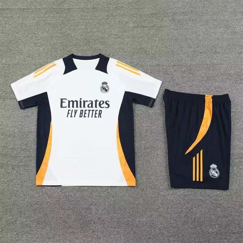Unbranded Matching Sets Short-Sleeve Football Training Kit — 2425 Real Madrid white