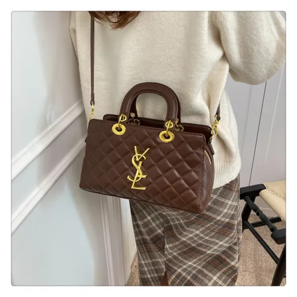 Saint Laurent Loulou Quilted Burgundy Handbag - 17