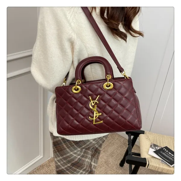 Saint Laurent Loulou Quilted Burgundy Handbag - 20