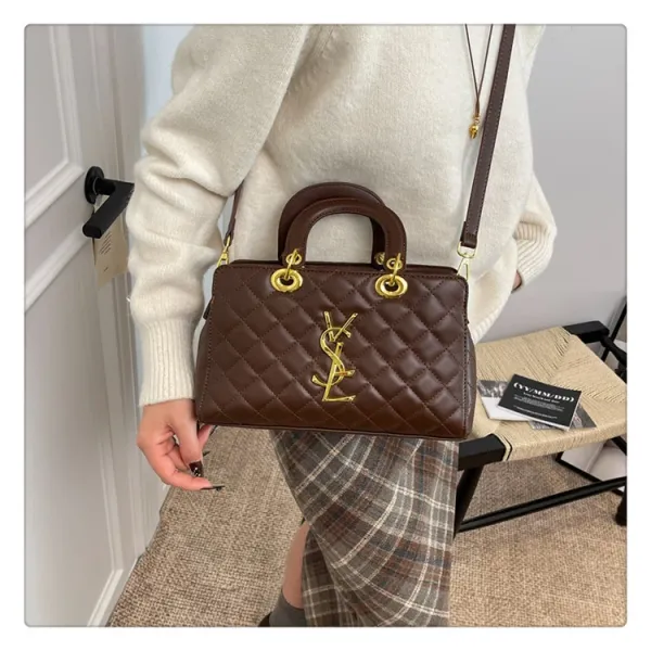 Saint Laurent Loulou Quilted Burgundy Handbag - 16