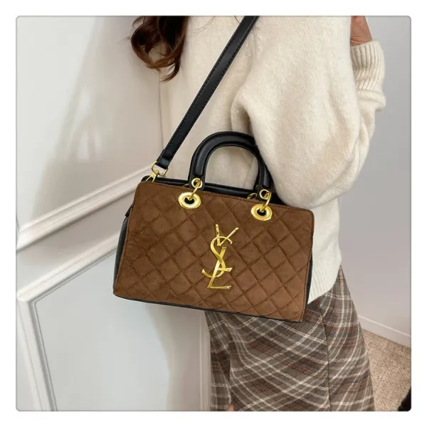 Saint Laurent Loulou Quilted Burgundy Handbag - 23