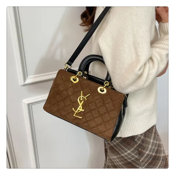 Saint Laurent Loulou Quilted Burgundy Handbag - 22
