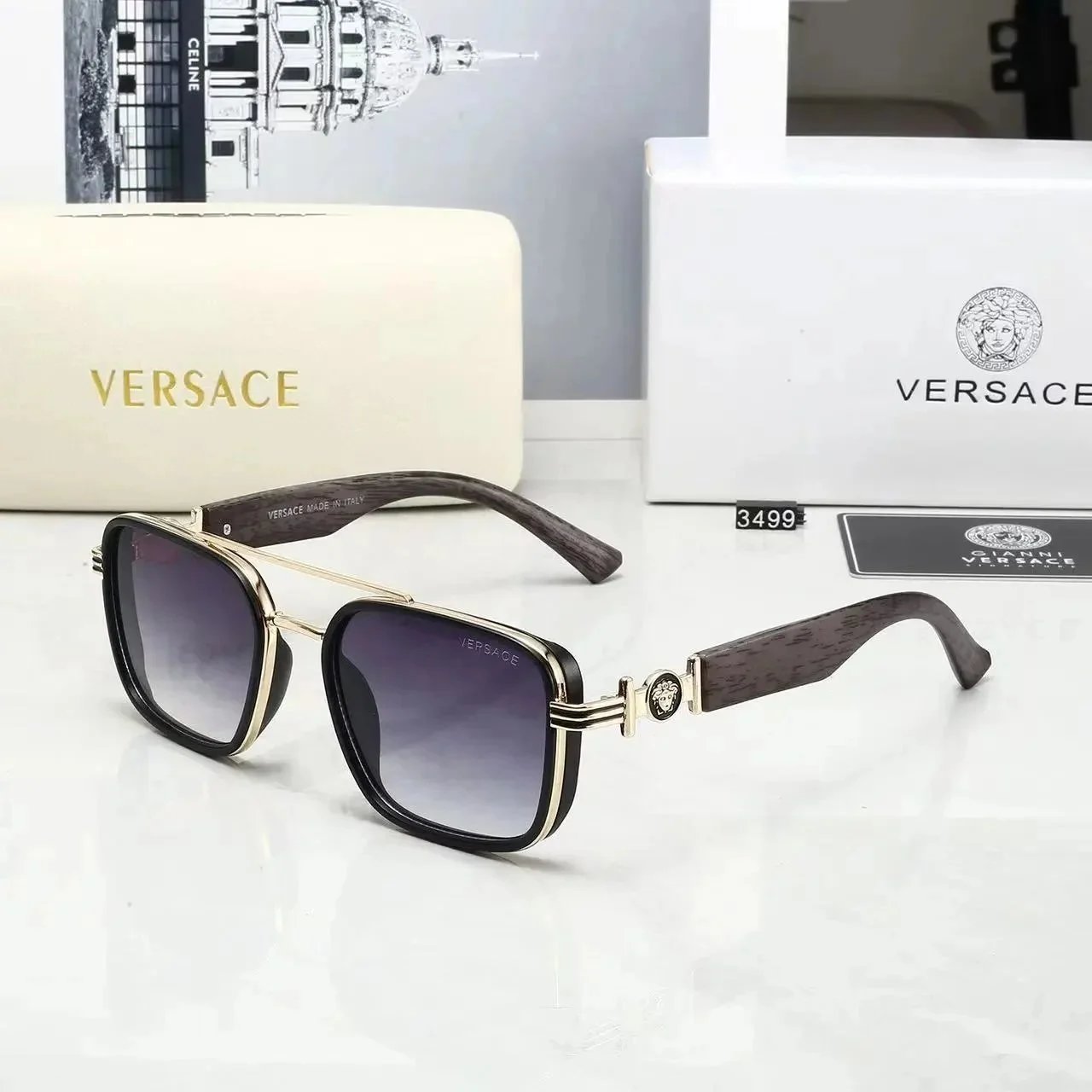 Louis Vuitton Eyewear Square-frame polarized sunglasses — Versace-2
