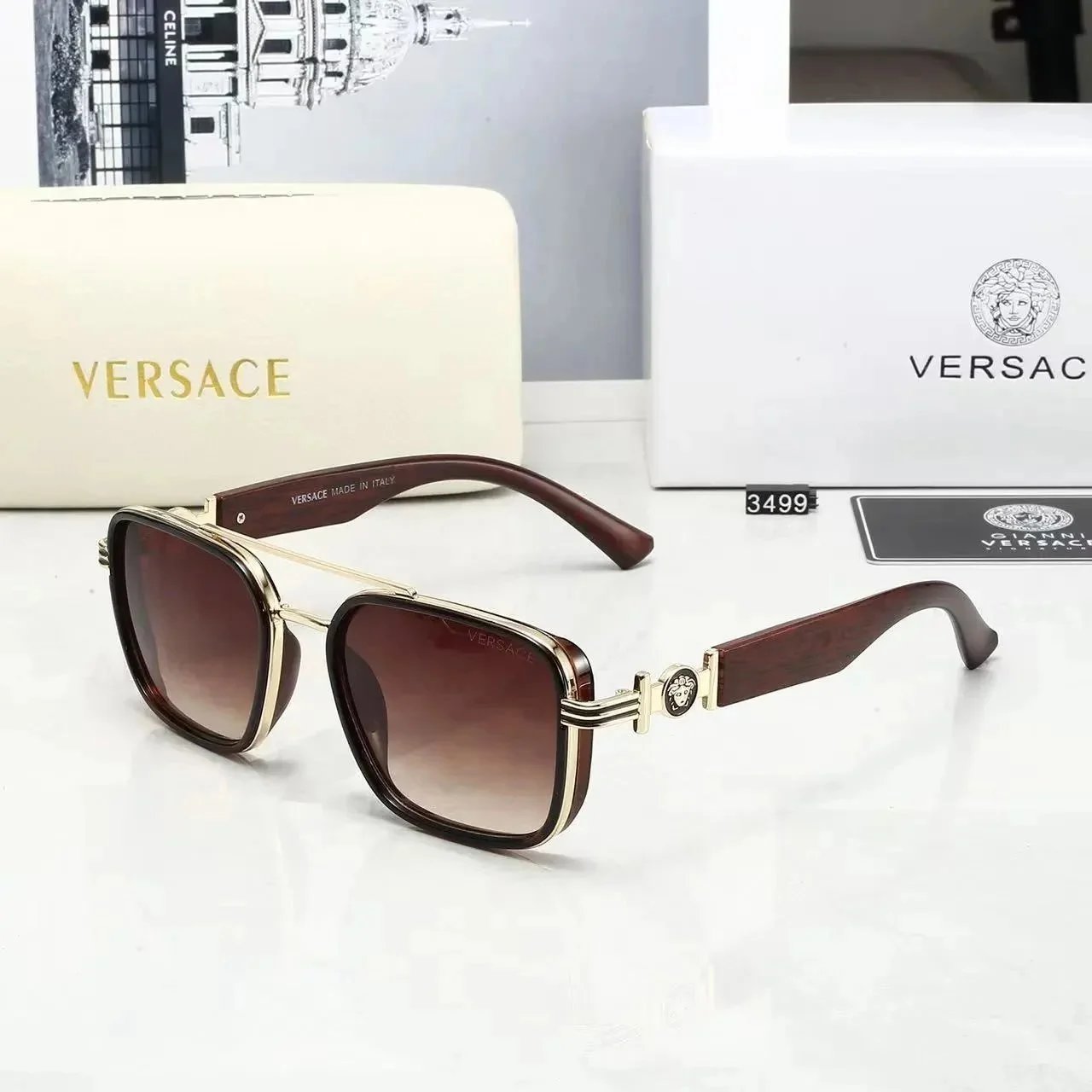 Louis Vuitton Eyewear Square-frame polarized sunglasses — Versace-3
