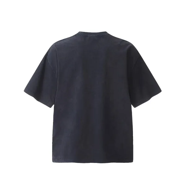 Design Angel Statues Print Oversized T-Shirt Black - 14
